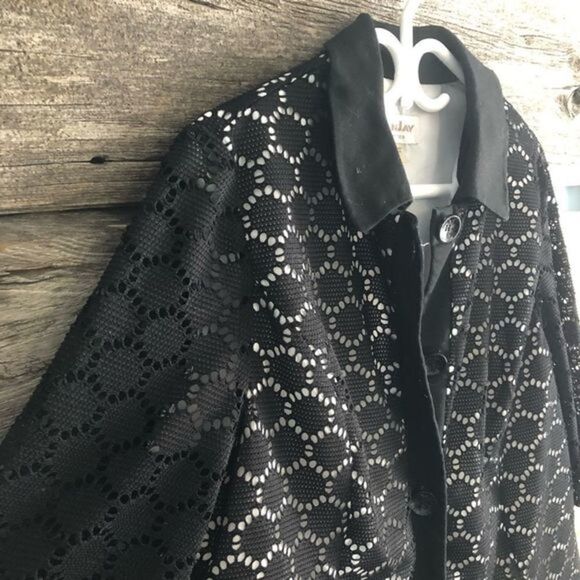 TANJAY plus size 16P Petite black lace jacket - Picture 2 of 6